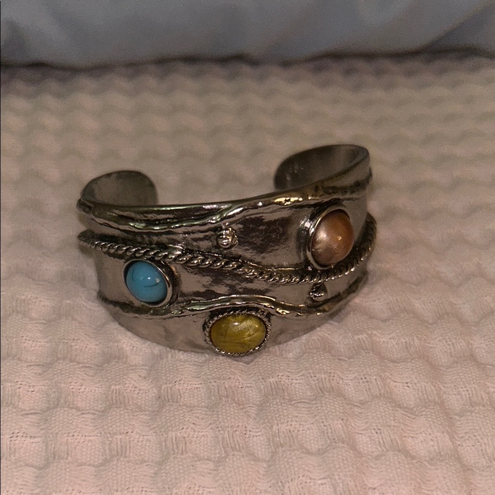 NWT Silver Bracelet with Multicolor Stones
